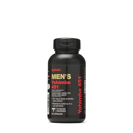 [BRSWIYAION6R2FLG] GNC Men's Yohimbe 451, Pure Extract, 60 Capsules