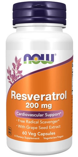 [BRSWIY35CYHQODTM] NOW Foods Supplements, Natural Resveratrol 200 mg with Red Wine Extract, 60 Veg Capsules