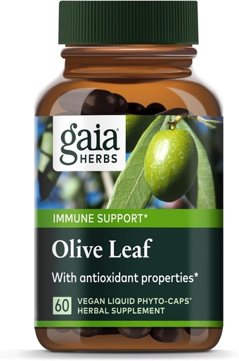 [BRSWIYL7C4ARSAI5] Gaia Herbs Olive Leaf - Traditional Immune Health Support - Συμπλήρωμα ανοσοποιητικού συστήματος με εκχύλισμα ελιάς & Oleuropein* - 60 Vegan Liquid Phyto-Caps (30-Day Supply)