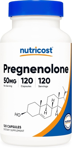 [BRSW2EINDF7BUYDJ] Nutricost Pregnenolone 50mg, 120 Capsules - Non-GMO, Gluten Free, Vegetarian Capsules