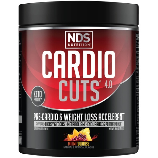 [BRSRMEACOEBQK2TJ] Cardio Cuts NDS Nutrition 4.0 Pre Workout Supplement - Advanced Weight Loss and Pre Cardio Formula with L-Carnitine, CLA, MCTs, L-Glutamine, and Safflower Oil - Miami Sunrise (40 Servings)