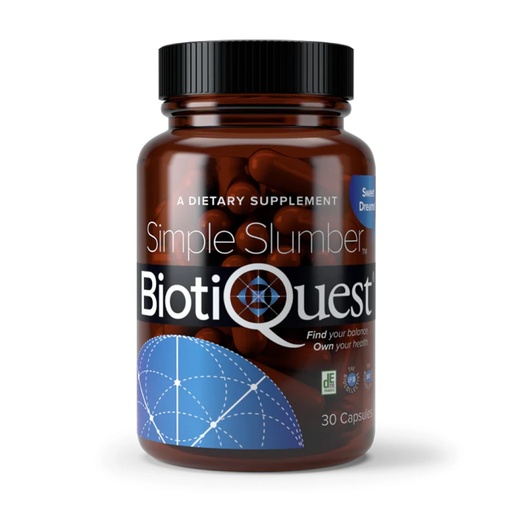 [BRSRMGQ5BANWMCLL] BiotiQuest Simple Slumber Probiotics to Help Improve Sleep Quality and Gut Health, 18 Billion CFU, Non-GMO, and Gluten Free, 30 Capsules