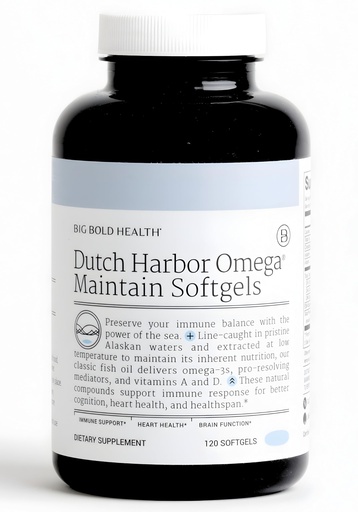 [BRSWYFIEAAMBOELP] BIG BOLD HEALTH Dutch Harbor Omega Maintain Softgels - Premium Alaskan Cod Liver Oil (120 Count) - Sustainably Sourced Omega-3 Supplement with EPA, DHA, DPA - Natural Vitamins A & D - MSC Certified
