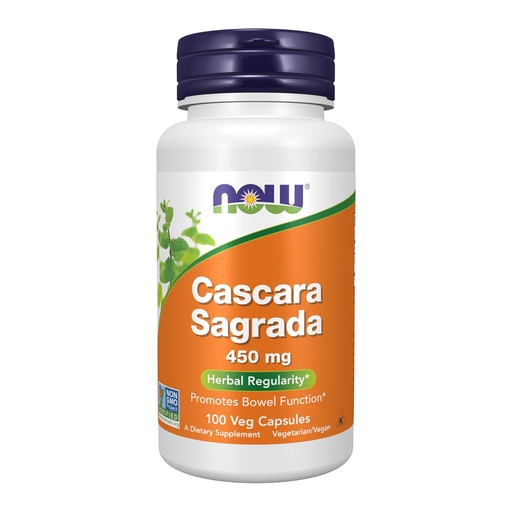 [BRSWIZL6OEFACEI5] NOW Foods Supplements, Cascara Sagrada (Rhamnus purshiana) 450 mg, Herbal Regularity*, 100 Veg Capsules