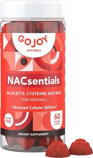 [BRSROGTQCV7BG2DK] GOJOY NACsentials 7-in-1 NAC Gummies 600mg – Supports Glutathione, Liver & Antioxidant Wellness – N-Acetyl Cysteine with Vitamin C, ALA, Quercetin & Astaxanthin – Vegan, Sugar-Free
