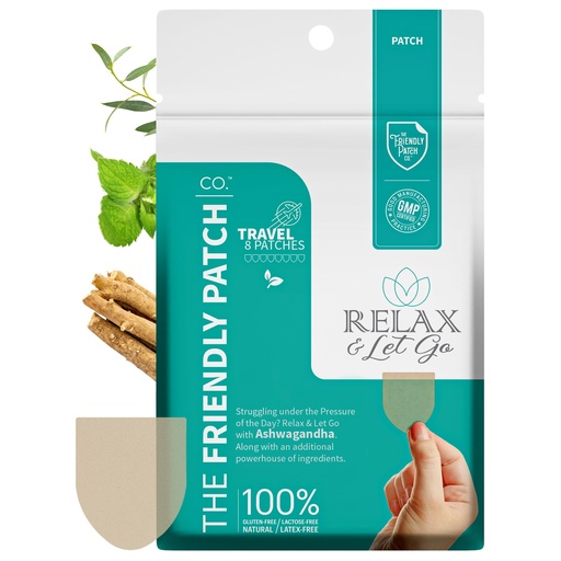 [BRSROZQLBADRQG37] The Friendly Patch - Relax & Let Go with Ashwagandha, Gaba & Gotu Kola - Formerly known as Zen Patches 8 pack
