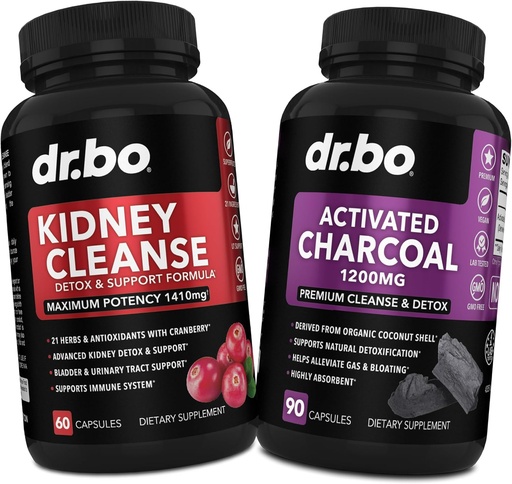 [BRSROGDRBNYWK2Q2] Kidney Cleanse Detox " Activated Charcoal - Natural Cranberry " Uva Ursi Extract to Support Kidneys, Bladder " Urinary Tract Health - Coconut Charcoal Pills for Stomach Gas " Bloating Support