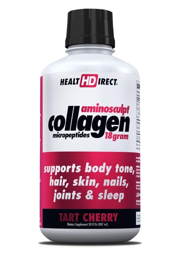 [BRSWICT2B4CRKF3C] HEALTH DIRECT AminoSculpt Sugar-Free Collagen Supplement - High Potency Medical-Grade Protein for Hair, Skin, Nails & Joints, Grass-Fed, Non-GMO, Liquid Collagen - Tart Cherry - 30 Fl Oz