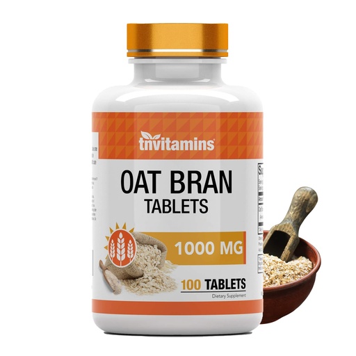 [BRSW2GAQPJ5W2AI2] tnvitamins Oat Bran Tablets | 100 Tablets x 1,000 MG per Tablet | Oat Fiber Tablets | Soluble & Dietary Fiber Supplement | Supports Digestive Health * | High Potency Formula