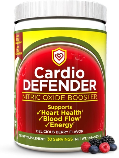 [BRSRAZT4CQAQGFDK] Nitric Oxide Booster Powder – L-Arginine 5,200mg + L-Citrulline 1,200mg – Heart Health Drink Mix - Heart Health, Blood Flow, Energy, Endurance - L-Arginine Powder with Berry Flavor