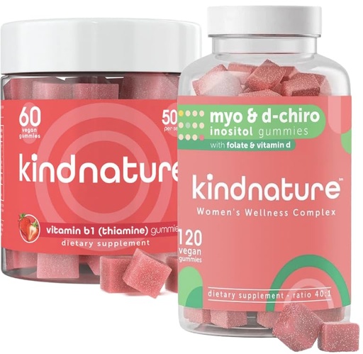 [BRSROAACCQBQK2TU] kindnature Myo-Inositol & Vitamin B1 Wellness Bundle - Hormonal Balance & Nervous System Support Gummies