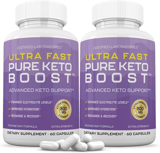 [BRSROBD5BMMWG2DK] Justified Laboratories (2 Pack Ultra Fast Pure Keto Boost Pills 1275MG New & Improved Formula Contains Apple Cider Vinegar Extra Virgin Olive Oil Powder Green Tea Leaf 120 Capsules