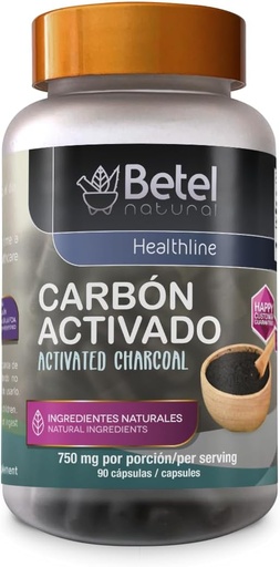 [BRSWGYYBOYAQM33Z] Betel Natural Carbon Activado Capsulas - Activated Charcoal 90 Capsules