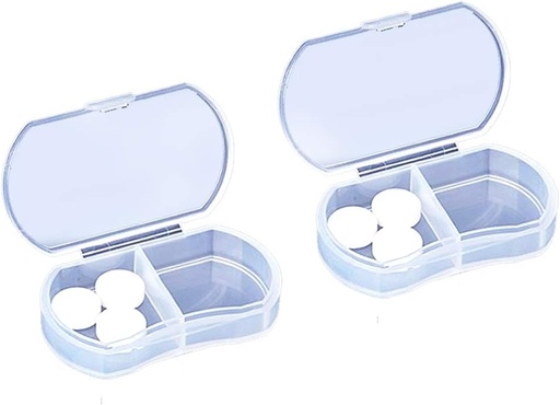 [BRSWYZYFOB6AKHLJ] 2PCS Pill Case Organizer, Daily AM & PM Containers, Medicine Holder, Ideal for Medication, Vitamin, Supplement, Perfect for Travel, Ideal for Purse (White)