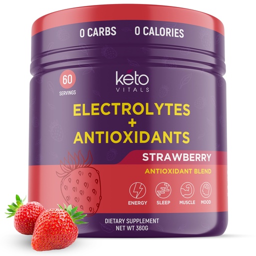 [BRSWYCACOEIG22QZ] Keto Vitals Antioxidant Electrolytes Powder - Blend Electrolytes with Potassium, Magnesium, Sodium, Calcium | Keto Electrolytes Supplement Energy Drink Mix | Sugar-Free, Zero Calories, Zero Carbs