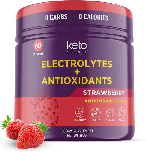 [BRSWYCACOEIG22QZ] Keto Vitals Poudre d'électrolytes antioxydants - Mélanger des électrolytes avec du potassium, du magnésium, du sodium, du calcium.