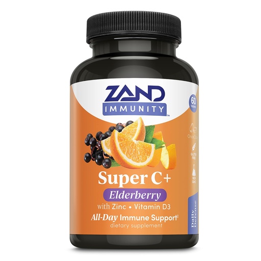 [BRSW2GT2CIFAYHI3] Zand Immunity Super C+ with Elderberry, All Day Immune Support, 1000mg PureWay-C Vitamin C Plus Zinc & Vitamin D-3, Enhanced Absorption, 60 Tablets, 30 Servings
