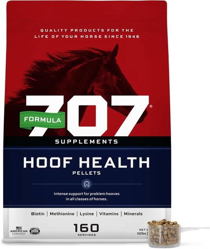 [BRSWIZYOCQPWE3YZ] Formula 707 Hoof Health Equine Supplement, 10 lb Bag - 160 Servings – Biotin, Amino Acids, and Minerals to Improve and Support Healthy Horse Hooves