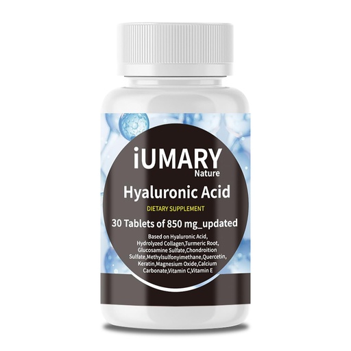 [BRSRAHAYCIHQI3D2] Hyaluronic Acid Supplements, 850mg High Bioavailable Dietary Hyaluronic Acid - Advanced Joint Support with Hydrolyzed Collagen, Turmeric, Glu-cosamine, MSM, Vitamin C – 30 Tablets（Pack of 1）