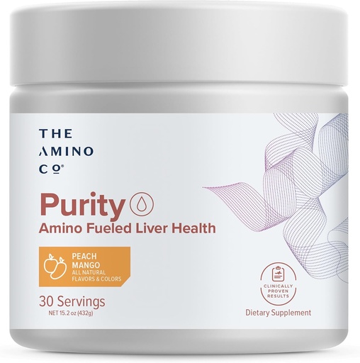 [BRSROZQYOIOQGCTH] The Amino CO. Purity - Liver Support Supplement with Essential Amino Acids for Liver Detox Cleanse - Boost Liver Health for Optimal Liver Support- Peach Mango, 30 Servings