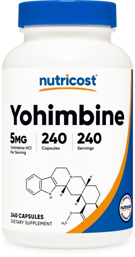 [BRSWKHYYA4AQ2F3A] Nutricost Yohimbine HCl 5mg, 240 Capsules Extra Strength - Gluten Free, Non-GMO