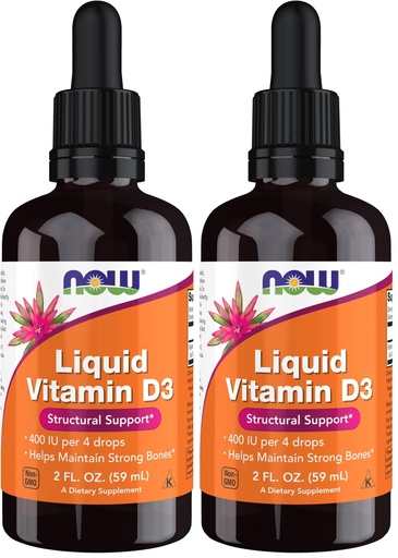 [BRSRAY35DF4GM3DV] NOW Foods Supplements, Liquid Vitamin D-3, Strong Bones*, Structural Support*, 2-Ounce (Pack of 2)