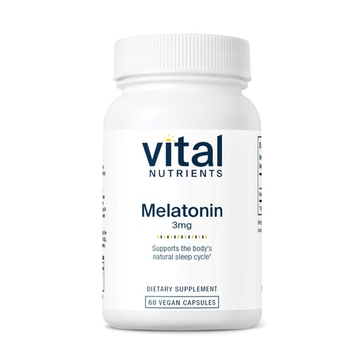 [BRSWIYQFBUNRYAD6] Vital Nutrients Melatonin 3mg - Vegan - Low-Dose Melatonin - Sleep Supplement to Support the Body's Natural Sleep Cycle* - Gluten, Dairy, Soy Free - 60 Capsules
