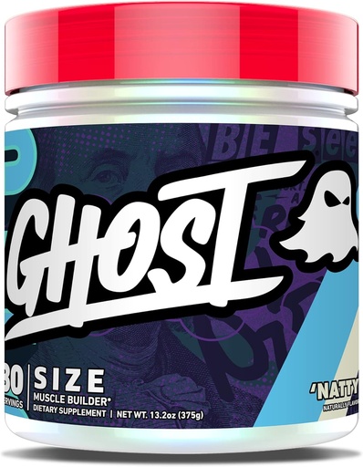 [BRSRMAAYOIDQ42TF] GHOST Size Muscle Builder Dietary Supplement - Natty, 30 Servings - Muscle Growth and Strength Building Supplements for Men & Women - Creatine, Betaine & Beta-Alanine - Free of Sugar & Gluten, Vegan