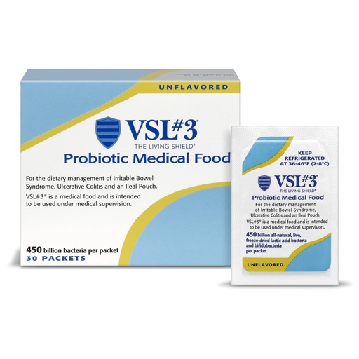 [BRSWGBI5DMFBY3DV] VSL#3® Probiotic Powder for Digestive Health, IBS & UC Symptoms - 450B CFUs, High-Potency, Multi-Strain, Live, Refrigerated Probiotic, Medical Food for Gut Health Support in Men & Women, 30 Pack