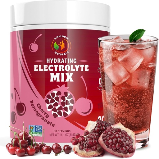 [BRSWGCAYPIOQOFD6] Electrolyte Powder – Cherry Pomegranate Flavor | Sugar-Free Hydration Mix with 6 Key Electrolytes for Energy, Cramp Support & Recovery | Keto, Vegan, Fasting Friendly | Magnesium + Potassium