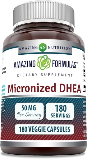 [BRSW2Z35CR6QK23K] Amazing Formulas Mikronizowany suplement DHEA 124; 50 Mg na serwowanie 124; 180 Kapsułki wegetariańskie 124; Non- GMO 124; Gluten- Free Equipment 124; Made in USA