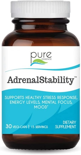 [BRSWGYIRBB5GMETL] Adrenal Stability by Pure Essence - Adrenal Fatigue supplement with Ashwagandha, Holy Basil, Supports Healthy Stress Response, Energy, sleep (30 Caps)