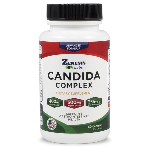 [BRSWIAA5AF4RWFDO] Candida Complex Cleanse Detox Caprylic Acid Supplement, Oregano Extract, Probiotics, Enzymes (60 Capsules, 30 Day Supply)