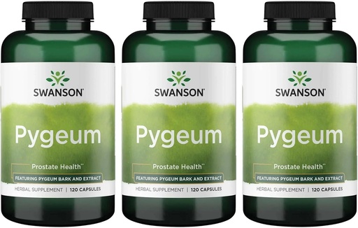 [BRSWGFAYOUBQ22A3] Swanson Pygeum - Herbal Supplement - Men's Health Supplement - (120 Capsules Each, 400 mg) 3 Pack