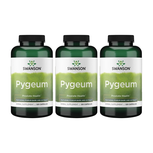 [BRSWGFAYOUBQ22A3] Swanson Pygeum Herbal Supplement for Men Seeking Prostate, Bladder, and Urinary Tract Health Support - 400 mg (120 Capsules, 3 Pack)