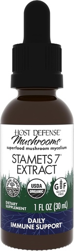[BRSWIEA4CYMRWYA3] Host Defense Stamets 7 Extract - 7 Species Blend - Mushroom Supplement for Immune Support with Royal Sun Blazei, Cordyceps, Reishi, Maitake, Lion's Mane, Chaga & Mesima - 1 fl oz (30 Servings)*