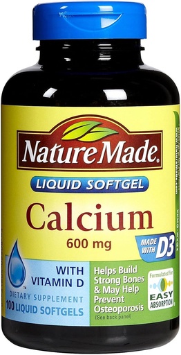 [BRSWIZYLC4DR6FA5] Nature Made Calcium 600 mg - 100 Softgels, Pack of 4
