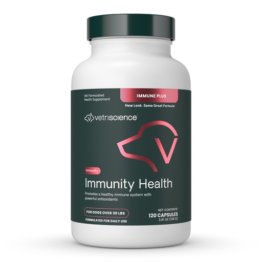 [BRSWIYQ3BJ7WGFA5] VetriScience Immunity Health Easy-Open Capsules, Immune Plus Supplement for Medium and Large Breed Dogs, Cell Advance Immune and Allergy Support with Antioxidants, Hypoallergenic Formula, 120 Count