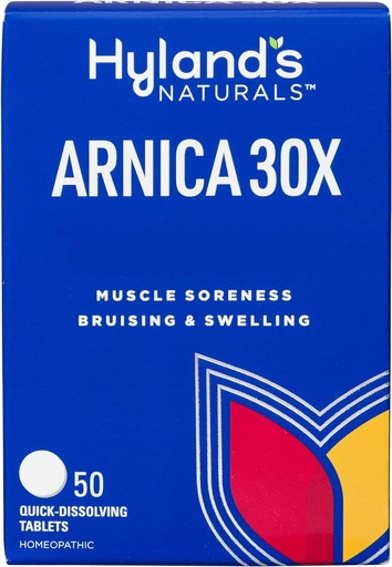 [BRSWK2Q2OVYQKAYV] Hyland's Arnica Montana 30x Tablets, Natural Relief of Bruises, Swelling and Muscle Soreness, Quick Dissolving Tablets (Pack of 1, 50 Count Total)
