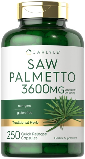 [BRSROYDQOUGQGETG] Carlyle Saw Palmetto for Men and Women | 250 Capsules | Herb Extract Supplement | Serenoa Repens | Non-GMO and Gluten Free