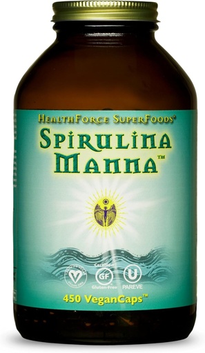 [BRSWGBQNAEHBOH3F] HealthForce SuperFoods Spirulina Manna - Капсули - 450 Vegan Капсули