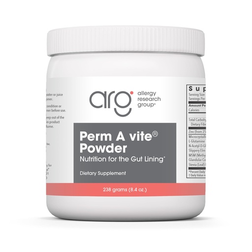 [BRSWIYQDARYAOF3G] Allergy Research Group ARG Perma-Vite Powder - L-Glutamine & Slippery Elm Gut Health Powder - Gastrointestinal & Gut Lining Support - Hypoallergenic - 37 Servings - 8.4 oz