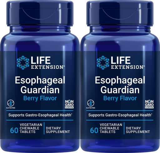 [BRSWKEITPMGWG2IZ] Life Extension Esophageal Guardian, 60 Vegetarian Chewable Tablets (Pack of 2)