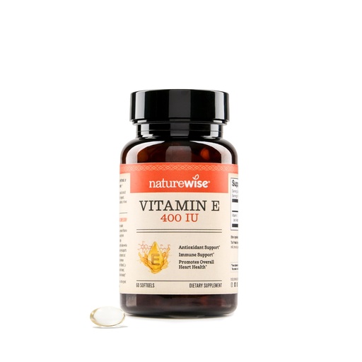 [BRSROAQCCUFQOH37] NatureWise Vitamin E 400 IU Softgels (180mg DL-Alpha) - Dairy, Gluten, and Soy Free, Non-GMO Antioxidant Dietary Supplement for Skin, Heart, Eye, and Immune Health Support - 2-Month Supply, 60 Count