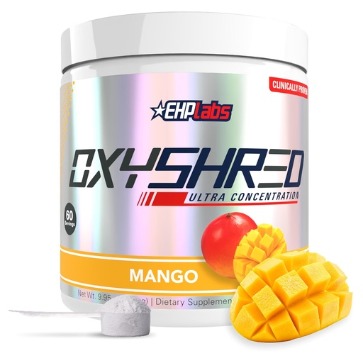 [BRSWGC32C4CR6CTD] EHP Labs OxyShred Pre Workout Powder - Preworkout Powder with L Glutamine & Acetyl L Carnitine, Energy Boost Drink - Mango, 60 Servings
