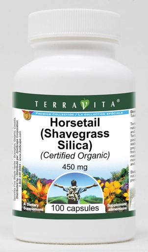 [BRSWKHQTPN6WK335] Horsetail (Shavegrass Silica) (Certified Organic) - 450 mg (100 Capsules, ZIN: 518602)