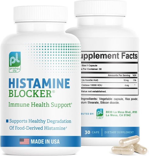 [BRSRMYITBAMR6F3O] DAO Supplements Histamine Blocker – розширена формула DAO Enzyme для Histamine Даа Оксида DAO добавки, 30 капсули