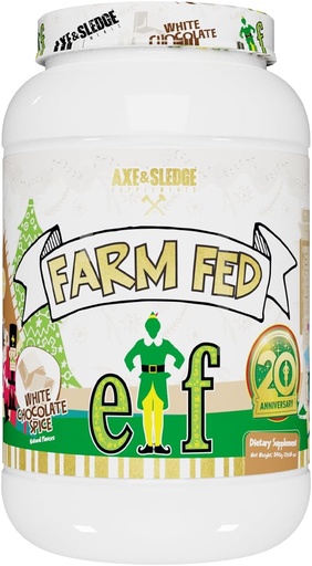 [BRSRAH33CIOWYDLU] Axe & Sledge Farm Fed 100% Whey Protein Isolate with Digestive Enzymes (ELF White Chocolate Spice - 22G)