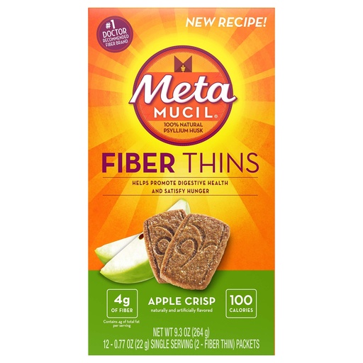 [BRSWIYYOAAOQAEQV] Metamucil Meta Multi-grain Fiber Wafers by Meta Apple Crisp 24 count (Pack of 3) (OLD)