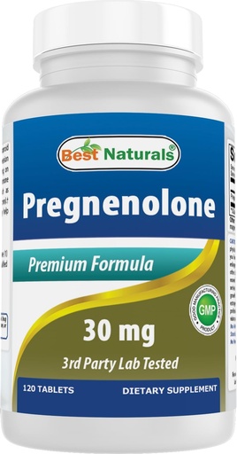 [BRSWIBY2OR6Q4F36] Best Naturals Pregnenolone 30 Mg Tablet, 120 Count